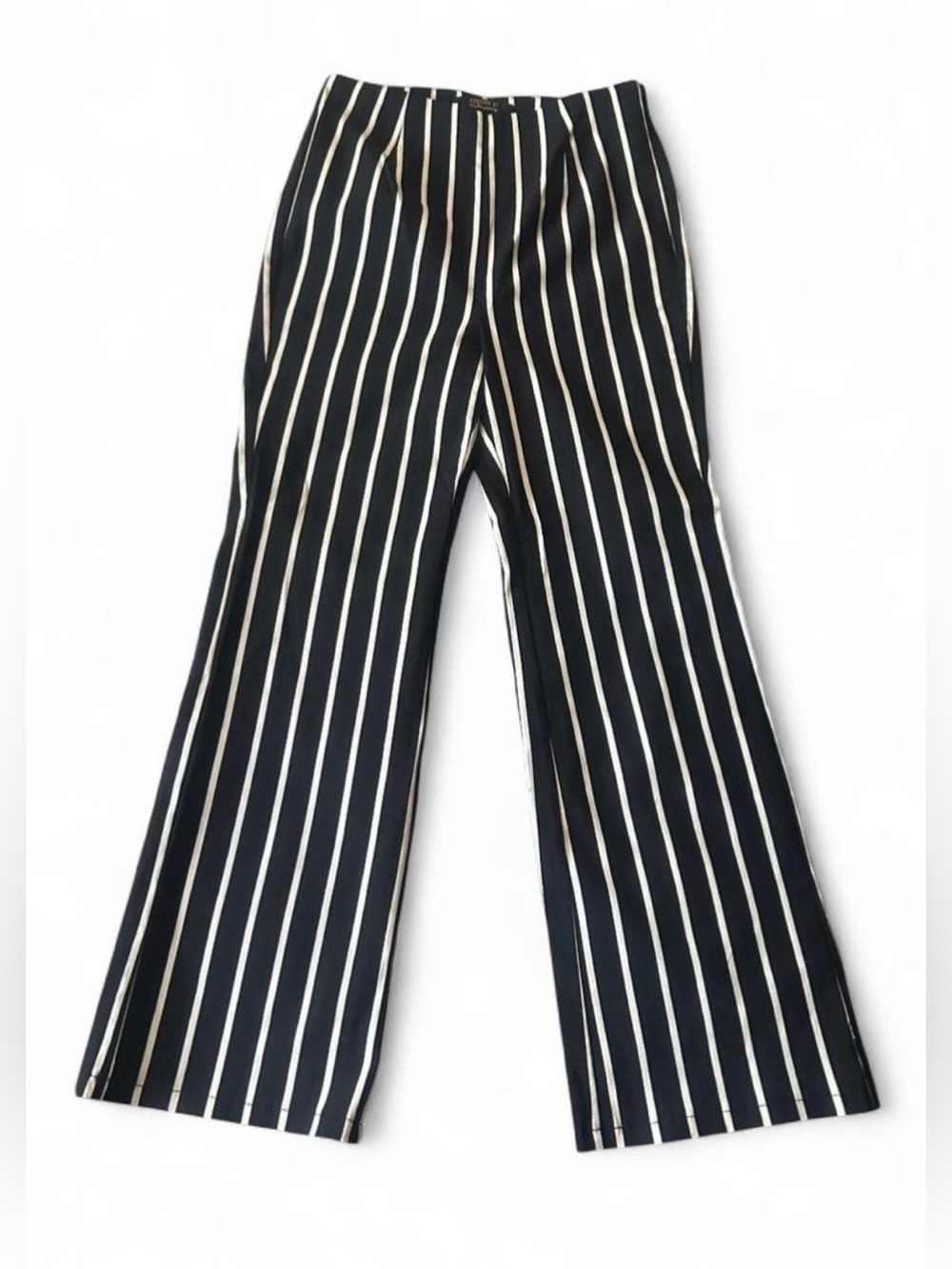 Forever 21 Black and White Striped Wide-Leg Pants